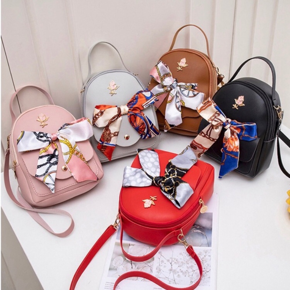 Woman’s Silk Tie Backpack Purses